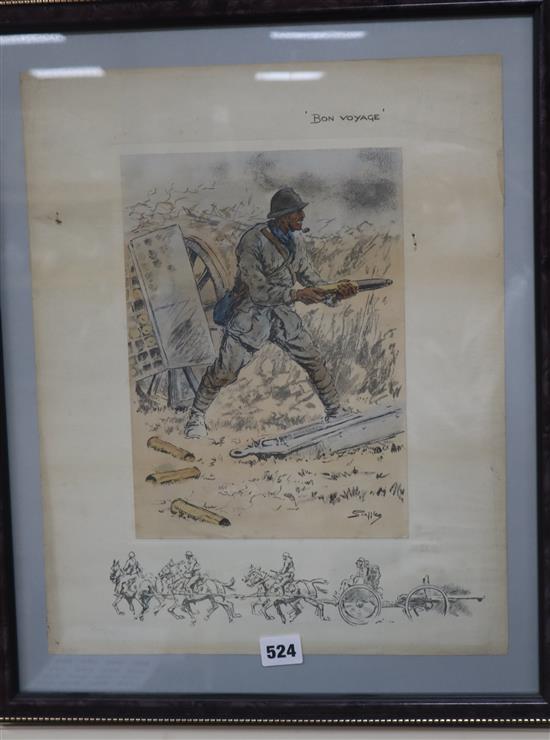 Charles Johnson Payne Snaffles, print, Bon Voyage, blind stamp, 44 x 35cm